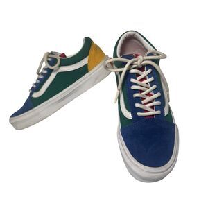 Vans Old Skool Yacht Club Wo 7  Men 5.5 Green Blue Yellow Canvas Suede Sneakers